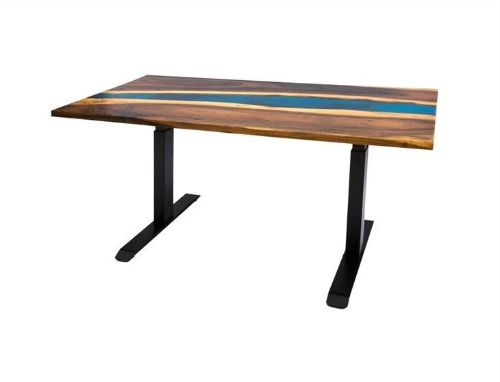 Resin South American Walnut Solid Wood Table For Sale