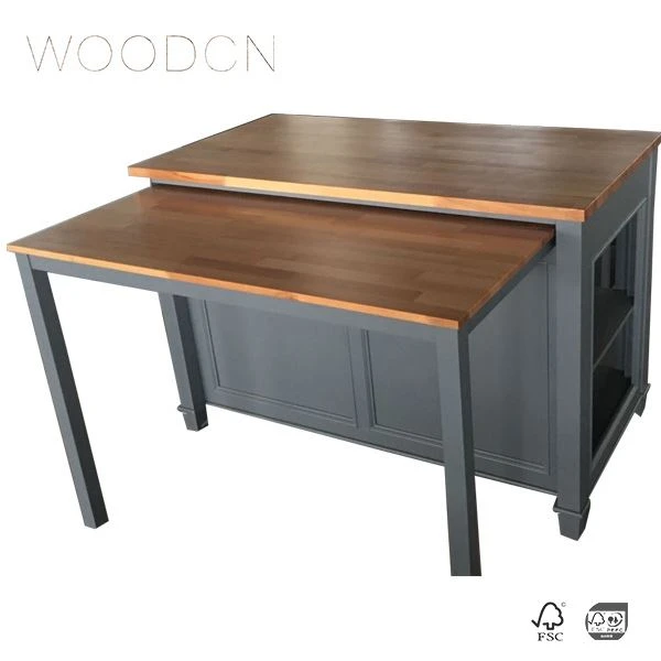 Solid Rubber Wood Butcher Block Skápur Top